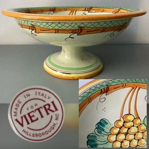 Vietri Tre Vigne Servierschale Standfuß Trauben 12" Gemüse eingestellt gehackt - Bild 1 von 12