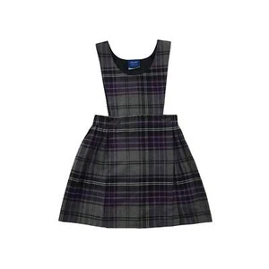Grey and purple Tartan School Pinafore - Picture 1 of 9