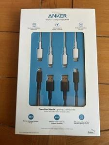 4x Anker PowerLine Select + Câble de Charge Lightning iPhone iPad Certifié MFi 6' - Photo 1 sur 5