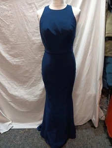 Jarlo Size 8 Petite Navy Blue Mermaid Tail Fitted Prom Evening Dress (Southend) - Picture 1 of 6