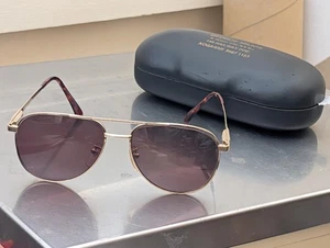 Vintage SY Palman Gold Metal Eyeglass Frames – M-11038 56-16 140 w/ Hard Case - Picture 1 of 5