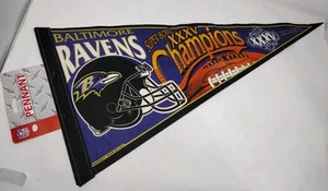 Vintage NFL Baltimore Ravens Super Bowl XXXV 35 Champions 2000 2001 Wimpel - Bild 1 von 5