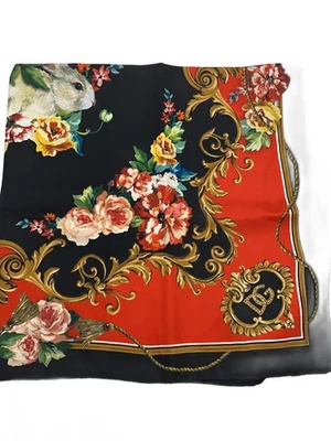 DOLCE&GABBANA Silk Scarf Red Women's - Image 1 of 3