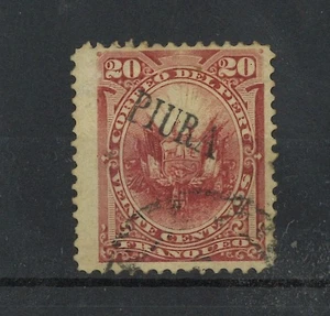 PERU 1881- 1884 Pacific Civil War local overprint, provisional PIURA SIGNED RRRR - Picture 1 of 2