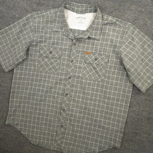 Orvis Tech Shirt Mens XXL Green Heather Check Outdoor Performance Hiking Fishing - Picture 1 of 9