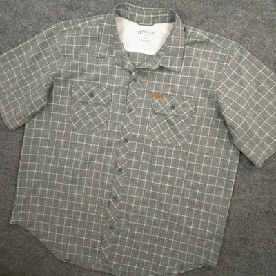 Orvis Tech Shirt Mens XXL Green Heather Check Outdoor Performance Hiking Fishing - Image 1 of 4