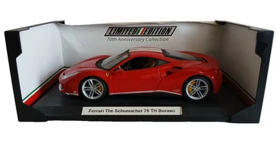 FERRARI 488 GTB "THE SCHUMACHER 70TH ANNIVERSARY" 2018 BURAGO SCALA 1/18 - Immagine 1 di 4