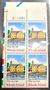 Scott #2348 A1712 1990 Rhode Island Plate Block of 4 MNH - Picture 1 of 1