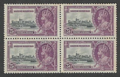 BRITISH HONDURAS SG146a KGV 1935 25c pizarra y púrpura, asta extra, UMM - Nota Foto 1 de 2
