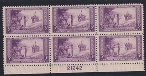 1934 Wisconsin Tercentenary 300 yrs Sc 739 MNH flat plate block of 6 (G01 - Picture 1 of 1