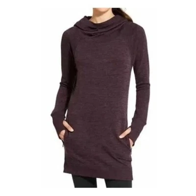 Vestido Suéter Athleta Blissful Sudadera con Capucha Cuello Talla M Púrpura Agujeros para los Pulgares 362815 Foto 1 de 4
