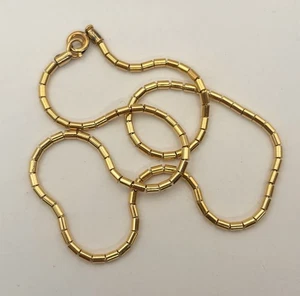 ACO 12k Gold Filled Kette Halskette Tube Link Choker 14,5" Vintage Schmuck - Bild 1 von 8