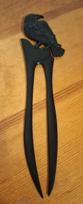 Women's Black Raven Hair Bun Clip Gothic Beautiful NEW - Image 1 of 3