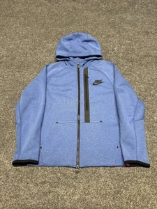 Nike Tech Fleece Jacket Hoodie Full Zip Blue Excellent 619063 Kids Boys Medium - Picture 1 of 8