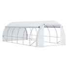 6 x 3 x 2 m Polytunnel Greenhouse Pollytunnel Tent w/ Steel Frame White