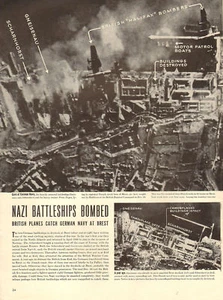 1942 WW 2 Article RAF Bombs German Battleships  Scharnhorst & Gneisenau  092017 - Picture 1 of 1
