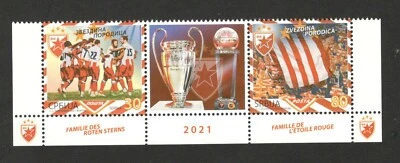 SERBIA MNH TIRA - FÚTBOL - FAMILIA ESTRELLA ROJA - FÚTBOL - 2021. Foto 1 de 2