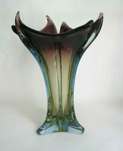 XXL Murano Vase mehrere Farben lila/blau/gelb Höhe 35 cm - Imagen 1 de 5