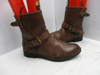 Biala Marrón Cuero Cremallera Motociclista Botines Altos Mujer Talla 39 EUR Foto 1 de 4