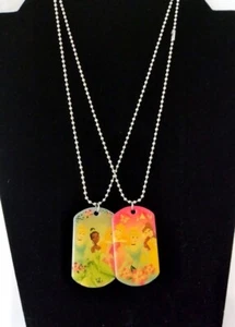 2X Disney Princesa Niños Niñas Ajustable Dije Collar Etiqueta de Perro Colgante Cadena - Imagen 1 de 13