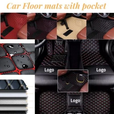 Fit Fiat 500 500L 500X Bravo Car Floor Mats Carpet PU Leather Custom All Weather - Image 1 of 4