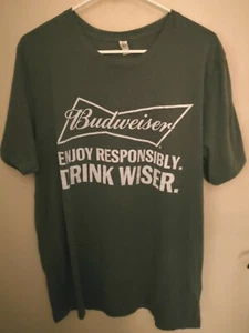CAMISETA BUDWEISER DISFRUTAR RESPONSABLEMENTE DRINK WISER PARA HOMBRE TALLA XL USADA  - Imagen 1 de 3