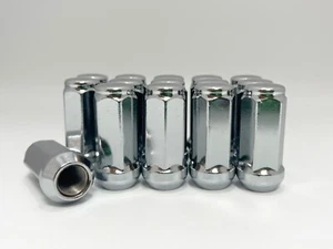 23pc 1/2-20 2" Tall Bulge Acorn Lug Nuts Fits Jeep TJ YJ KK SK XJ TJ Chrome - Picture 1 of 6
