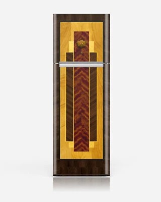 Art Deco Hotel Door Fridge Wrap, Decal. Refrigerator. Peel n Stick, Glossy - Image 1 of 4