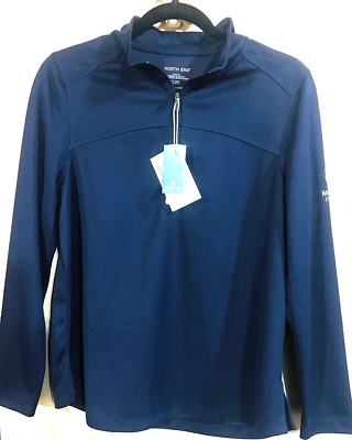 North End Womens Activewear Coolcore Tech 1/4 Zip Classic Navy NE412W Jacket Top - Image 1 of 3