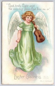 C1910 Ellen Clapsaddle Easter Postcard, Angel / Cherub with Violin - Picture 1 of 2