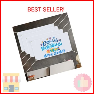 4 Pack 2 x 4ft White Craft Blank Banner - Oxford Cloth Sublimation Printing Sign - Picture 1 of 2