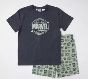 Boys size 8 MARVEL Comics superheroes summer pyjamas pjs COTTON NEW 1611 - Picture 1 of 5