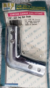 D.I.Y. Marine Boat RAIL TEE, CHROME 110 Degree Bow Form 7/8" Tube O.D. - Picture 1 of 4