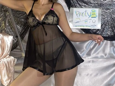 DE COLECCIÓN ESTILO NAILON TRANSPARENTE VER A TRAVÉS MALLA CUERDA BIKINI BRAGAS BABYDOLL CONJUNTO DE ENCAJE XL Foto 1 de 4