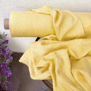 Banana Yellow Linen Fabric by the Yard – Pre-Washed Linen for Apparel & Crafts - Picture 1 of 3