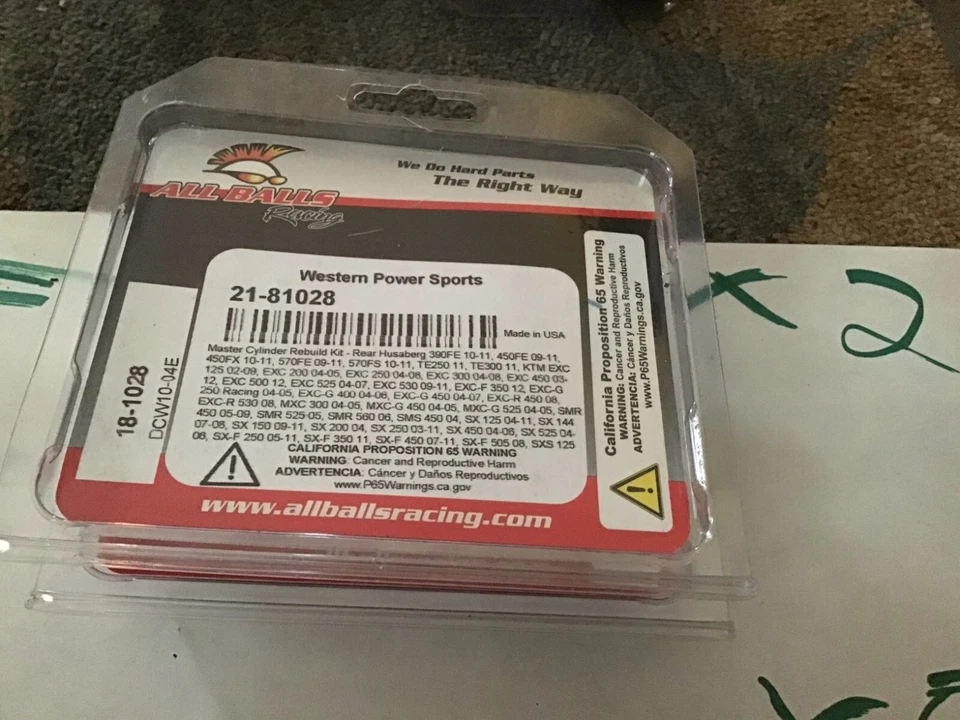 Kit de reconstrucción de cilindro maestro All Balls 18-1028 para Husaberg 390FE (10-11) sellado Foto 1 de 1