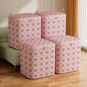 With Handle Clothes Storage Bins Foldable Moving Storage Quilt Bag for Home - Picture 1 of 12