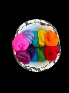 Bright Blend lot of merino wool fiber. 10 different colors. Each color is 25g. - Picture 1 of 1