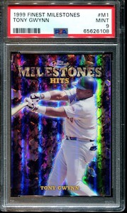 🌟 1999 FINEST MILESTONES #M1 TONY GWYNN PADRES REFRACTOR HOF #/3000 PSA 9  