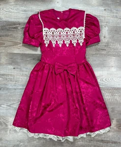Vintage Jessica McClintock Gunne Sax Magenta Pink Girls Dress Size 12 New - Picture 1 of 12