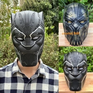 Black Panther Erik Killmonger Halloween Cosplay Helmet FRP Full Mask Party Props - Picture 1 of 21