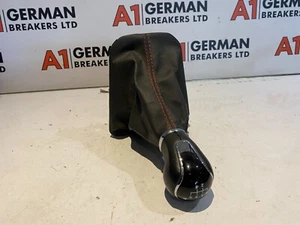 GENUINE 17-21 SEAT IBIZA 6F FR 5 SPEED MANUAL LEATHER GEAR KNOB RED STITCHING - Picture 1 of 5