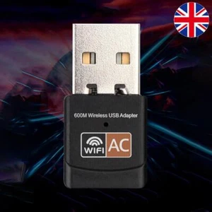 600Mbps WiFi Wireless USB Adapter 2.4G&5GHz USB Network Card for PC Computer - Afbeelding 1 van 9
