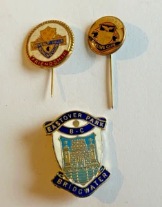 3, VINTAGE BOWLING CLUB Australia & New Zealand - 2 Stick & 1 Brooch Badges - Picture 1 of 2