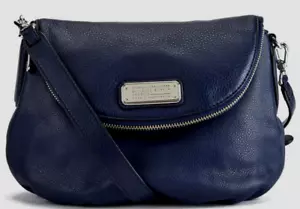 🌞MARC JACOBS NEW Q NATASHA DARK BLUE LEATHER SILVER CROSSBODY SHOULDER BAG🌺NWT - Picture 1 of 16