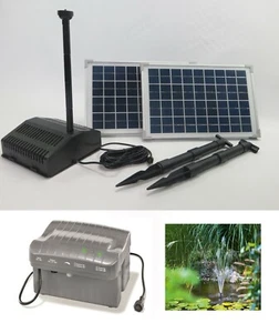 20W Solarpumpe Teich Pumpe 750L Akku Batterie Gartenteich Bachlauf Solar Filter - Bild 1 von 10