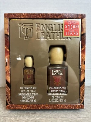 Juego de regalo para después del afeitado Colonia Splash de cuero inglés .6 oz vintage 3.4 fl oz nuevo de stock Foto 1 de 4