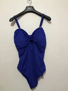 M&S Secret Slimming Sun Smart Chlorine Resistant Swimsuit UPF 50+ UK 18 Blue - Picture 1 of 11