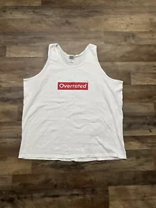 Gildan Tank Top Shirt Men’s Size 2XL Overrated - Picture 1 of 4