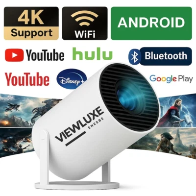 Viewluxe - HY300 PRO Projector 4K Android 11 Dual Wifi6 BT 5.0 260 ANSI 1080P - Image 1 of 4